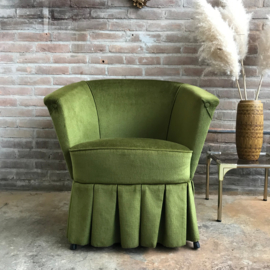 vintage fauteuil velvet groen