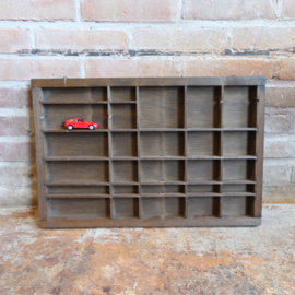 vintage letterbak donker hout