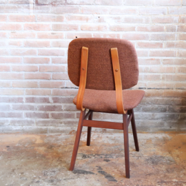 Vintage stoel jaren 60 70  chocolade bruin bekleding