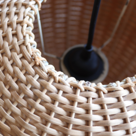 Rotan bol lamp jaren 60