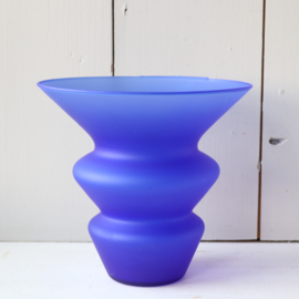 Vintage vaas kobalt blauw glas