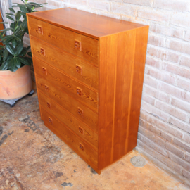 Vintage ladekast jaren 70 licht hout