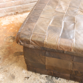 Vintage poef hocker XXL patchwork