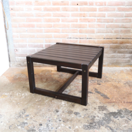 Vintage latten salontafel bijzettafel donker hout