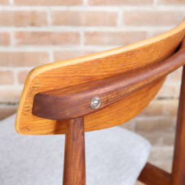 Vintage deense eettafel stoel grijs