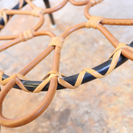 Vintage rotan metaal salontafel rond