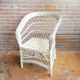 Vintage rotan stoel wit