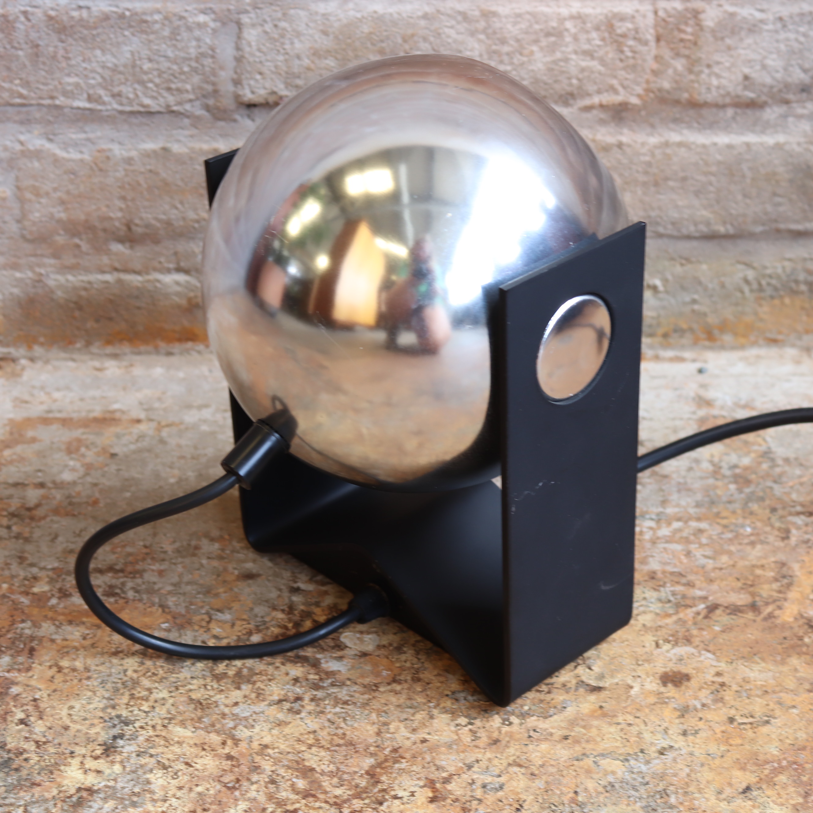 Vintage wand spot lamp space age chroom zwart novalux