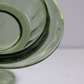 Glazen schaaltje met deksel groen glas