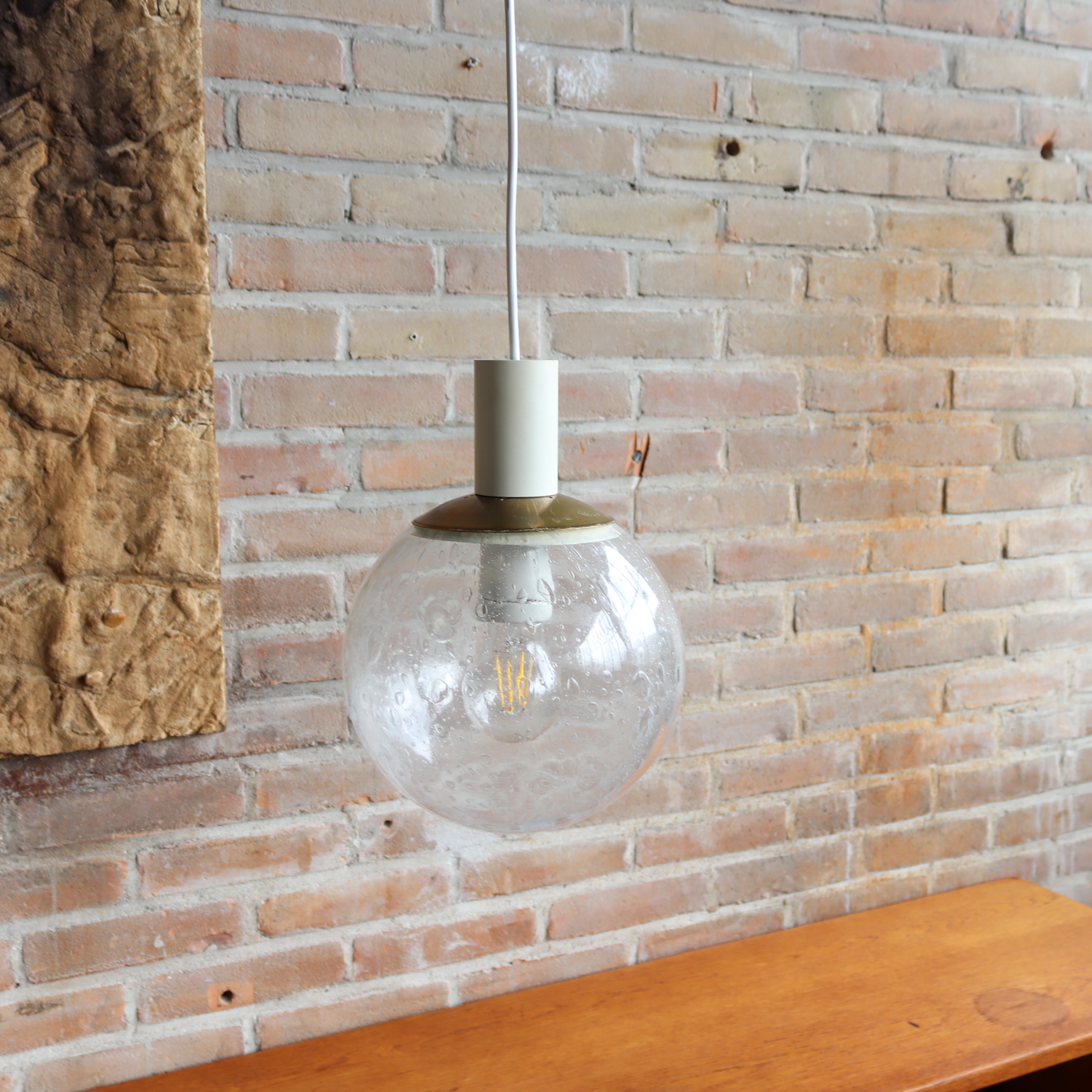 Vintage hanglamp bol bubbelglas