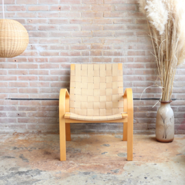 Vintage fauteuil gevlochten jute