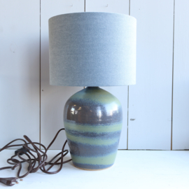 Vintage lamp keramiek blauw groen