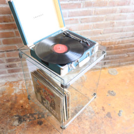 platenspeler kastje van glas vintage jaren 60