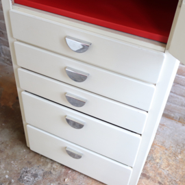 Vintage hoge smalle kast Bruynzeel