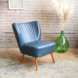Vintage cocktail fauteuil blauw