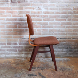 Vintage stoel jaren 60 70  chocolade bruin bekleding
