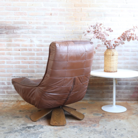 Vintage draaifauteuil bruin