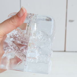 Ingrid Glashutte kandelaar blok glas 60s
