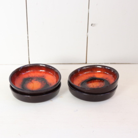 Vintage set schaaltjes bruin dipjes / tapas