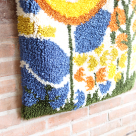 Vintage 70s wandkleed getuft kleur