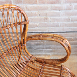 Vintage rotan fauteuil Rohe