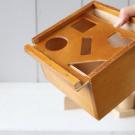 Vintage houten blokkendoos