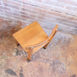vintage kinderstoel hout mid-century