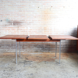 Vintage eettafel Pastoe Cees Braakman uitschuifbaar metaal SM08