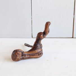Kurkentrekker wijnrank hout vintage