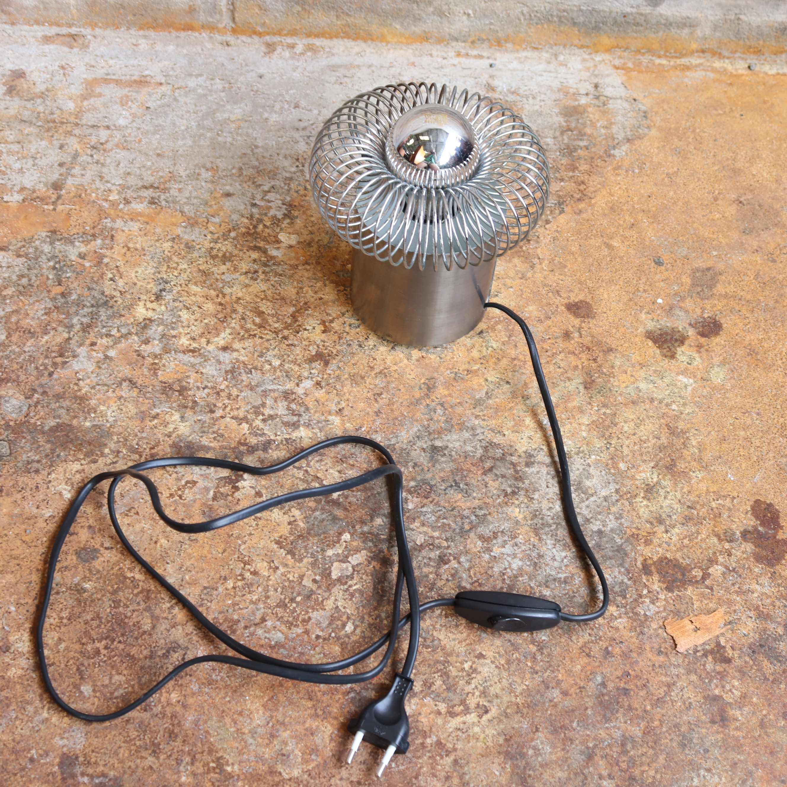 Philippe Rogier 70s design lamp rvs spiraal