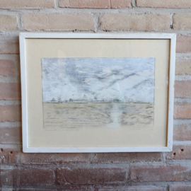 Vintage tekening landschap licht blauw