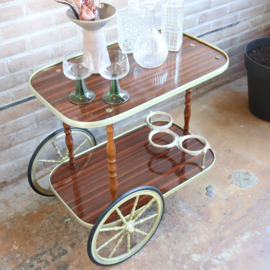 Vintage bar cart trolley goud