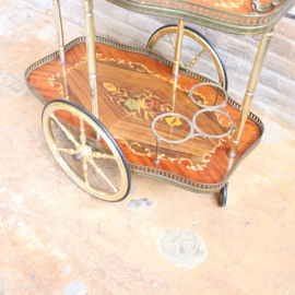 Vintage theewagen trolley goud