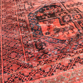 Vintage oud perzisch tapijt rood roze 250x205