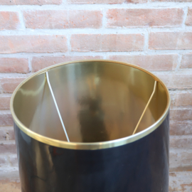 Vintage lampenkap zwart marmer messing goud