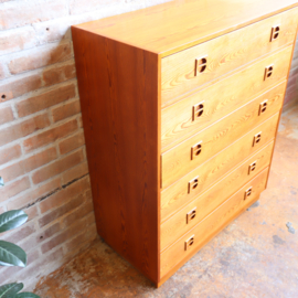 Vintage ladekast jaren 70 licht hout