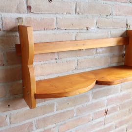 Vintage wandplank hout licht hout ronde vormen