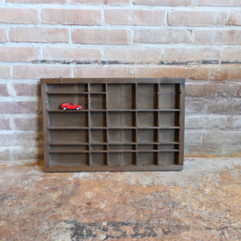vintage letterbak donker hout