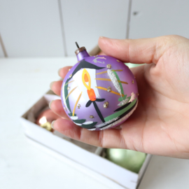 Set kerstballen pastel in doos