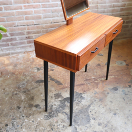 Vintage kaptafel teak wit jaren 70 zwart