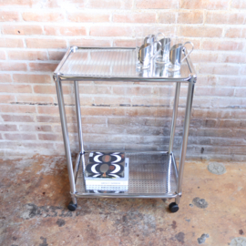 Vintage theewagen trolley Chroom