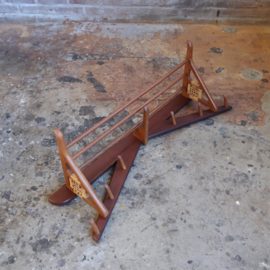 Vintage kapstok hout jaren 60 deens teak rotan