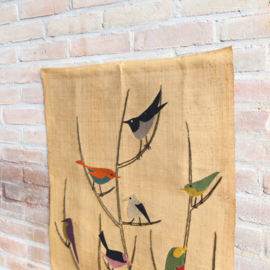 Vintage wandkleed  vogels