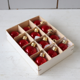 vintage mini kerstballen rood