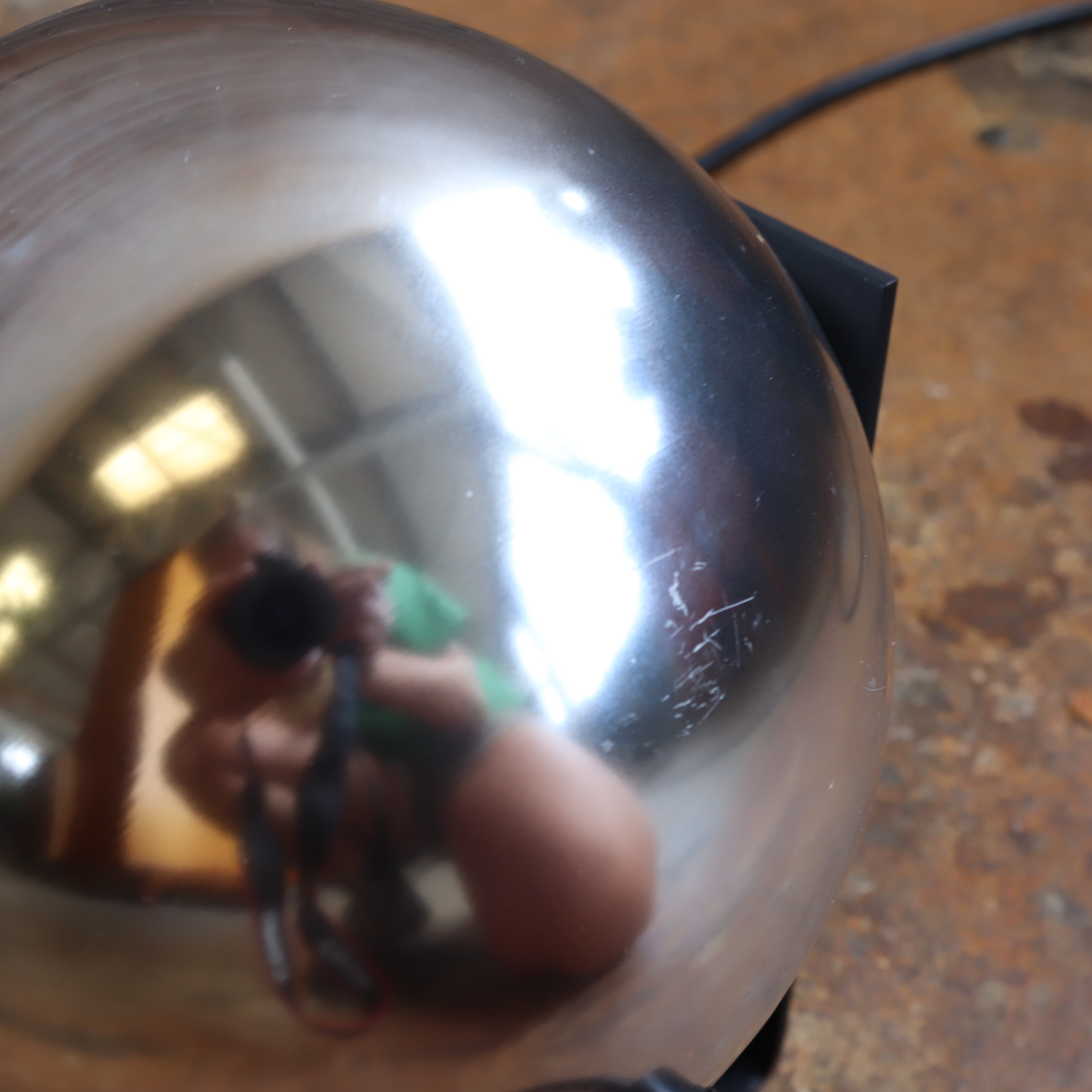 Vintage wand spot lamp space age chroom zwart novalux