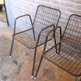 Vintage tuinstoelen bruin metaal
