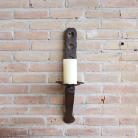 Vintage brutalist kandelaar wand groot