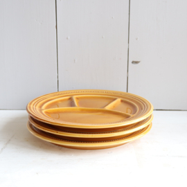 Vintage monkey platter / fondeu borden geel