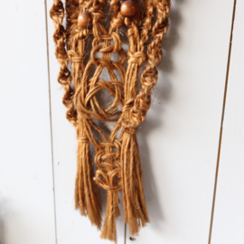 Vintage macramé hanger oker geel