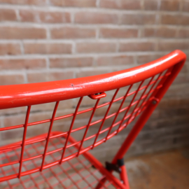 Vintage Niels Gammelgaard draad klapstoel rood